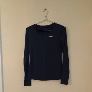 Nike Pro Women's DRI-Fit Navy Long Sleeve Top